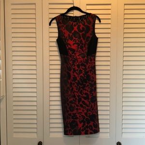 Karen Millen red leopard print dress.